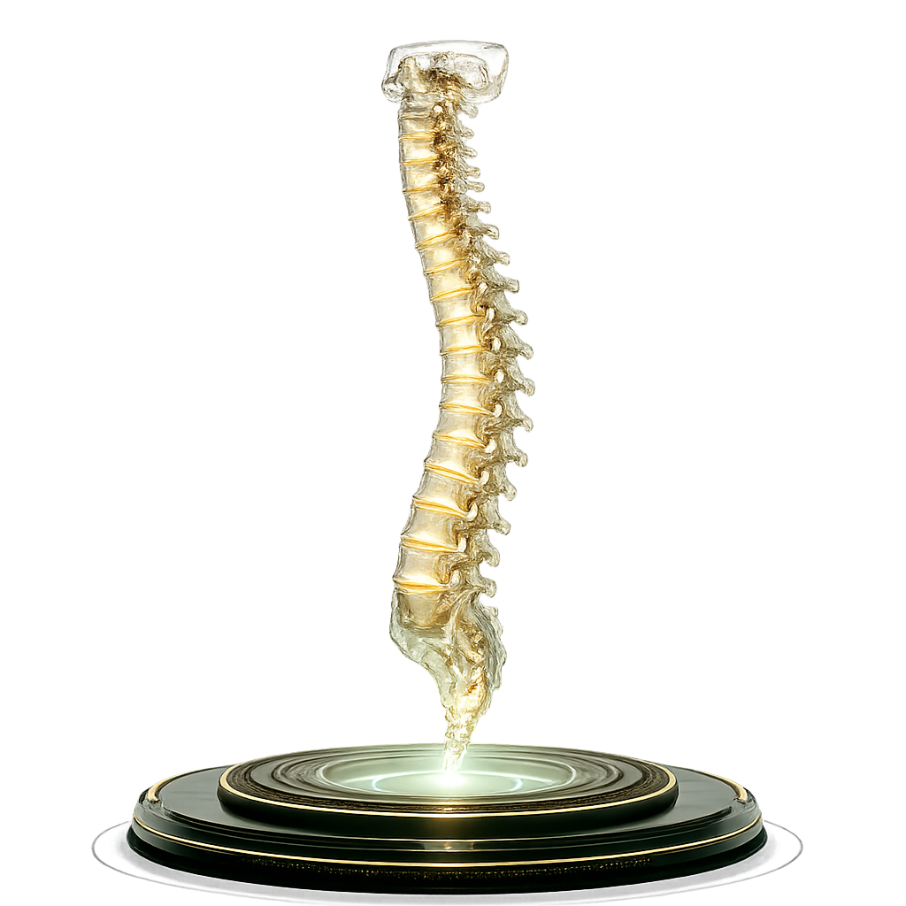 Glowing human spine